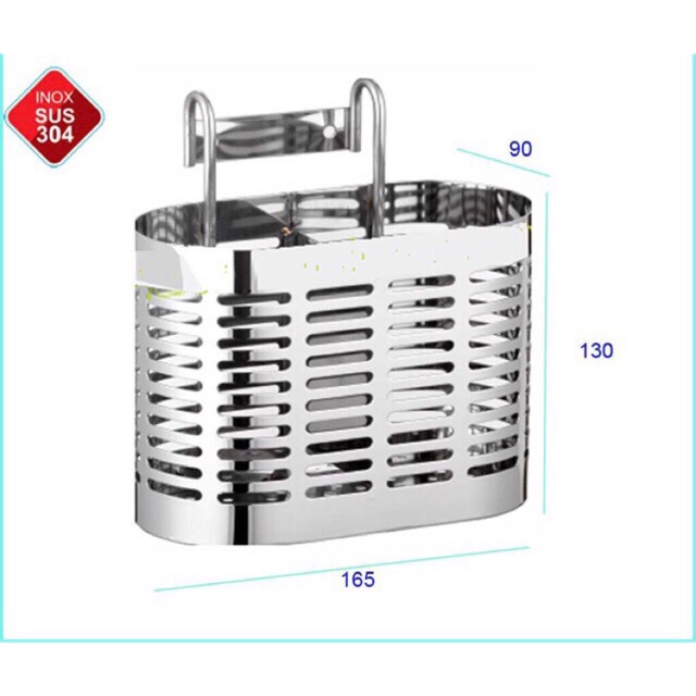 Ống đũa 2 ngăn inox 304 - Giỏ đũa inox 304 D2N304