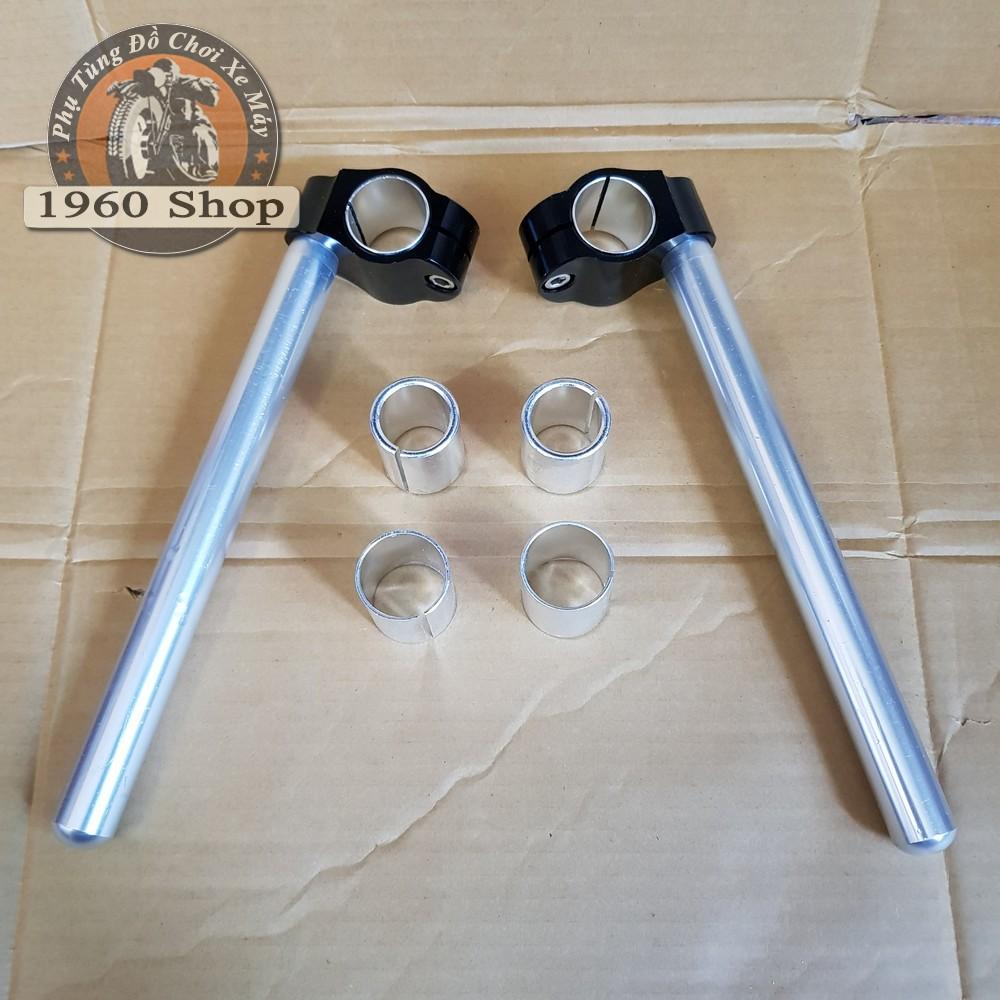 ghi đông clip on Cafe racer nhôm cnc nguyên khối kích thước cho phuộc 26- 33mm Phù hợp độ Cafe Racer Tracker Win CD 67 Dream CUB và các loại xe máy