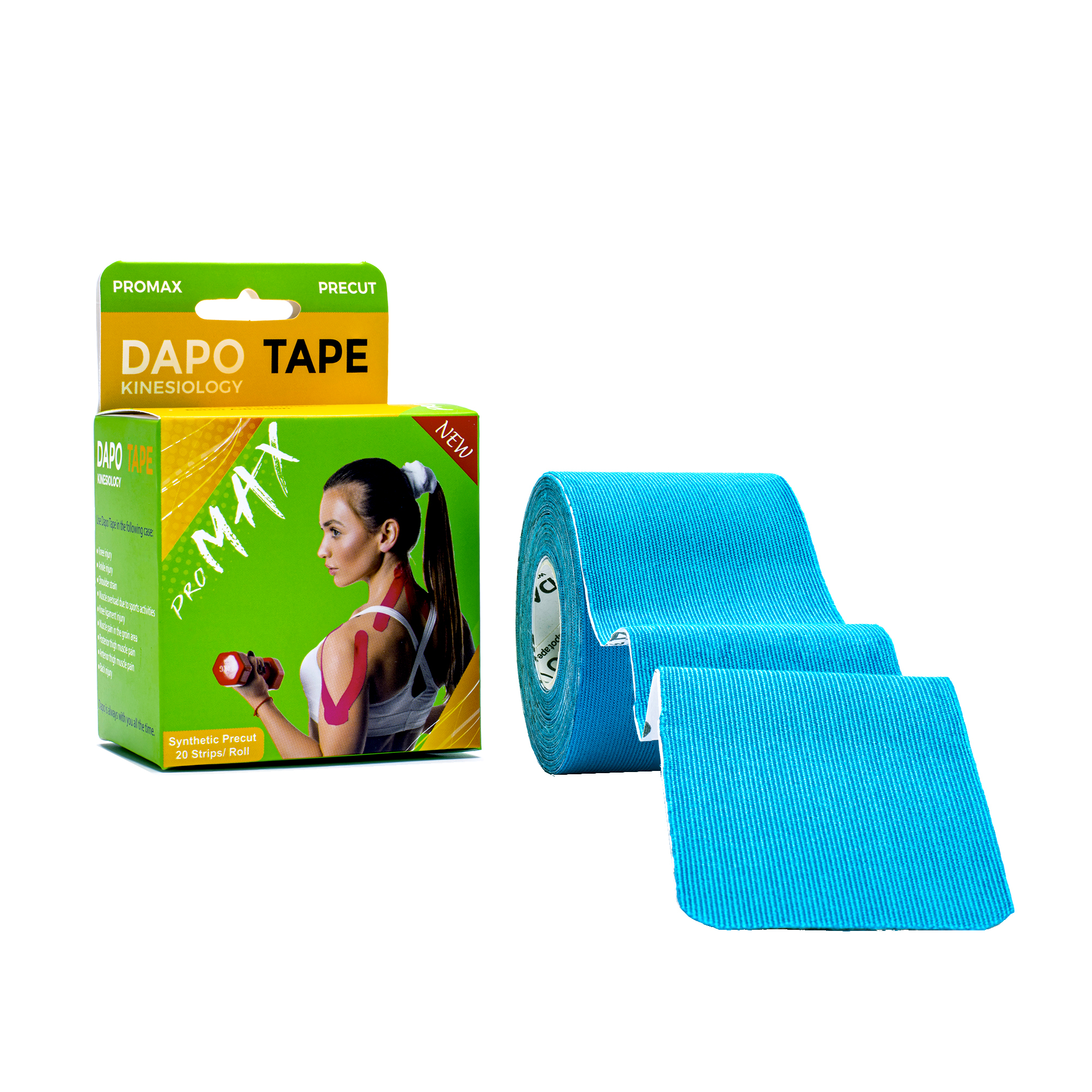 [Sợi Tổng Hợp Cắt Sẵn] Băng Dán Cơ Thể Thao Dapo Tape ProMax Màu Xanh