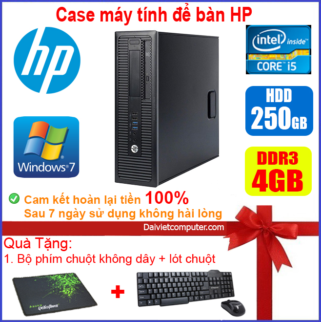 [Trả góp 0%]Case máy tính để bàn HP CPU Core i5-4430 / Ram 4GB / HDD 250GB-500GB / SSD 120GB-240GB [QUÀ TẶNG: Bộ chuột phím không dây + lót chuột] HPI54 - LDV 2