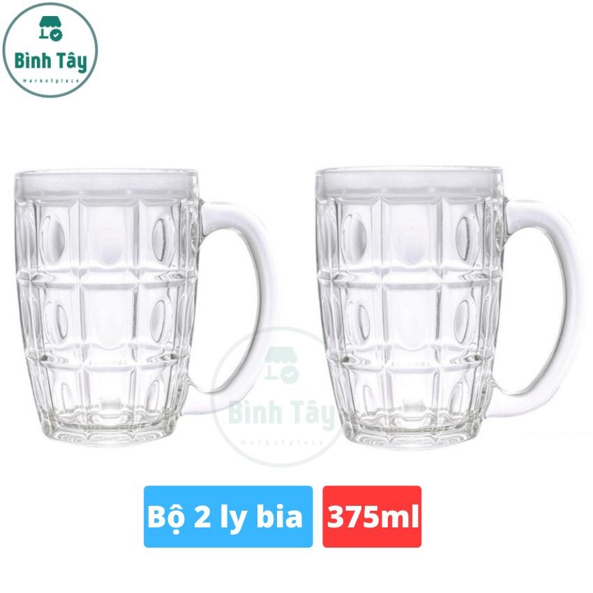 [HCM]2 Ly thuỷ tinh uống bia - ly có quai uống bia hàng Thái Lan cao cấp dung tích 375ml BT-L019