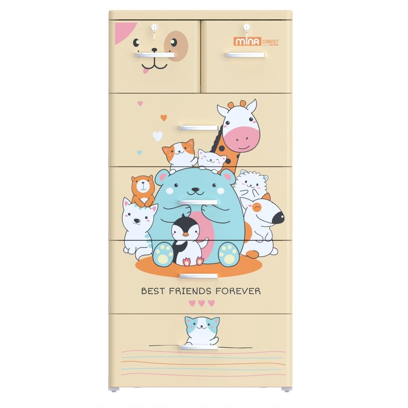 Tủ nhựa MINA 5 tầng, nhiều màu sắc - Tủ quần áo chính hãng Nhựa Duy Tân, sang trọng, bền đẹp