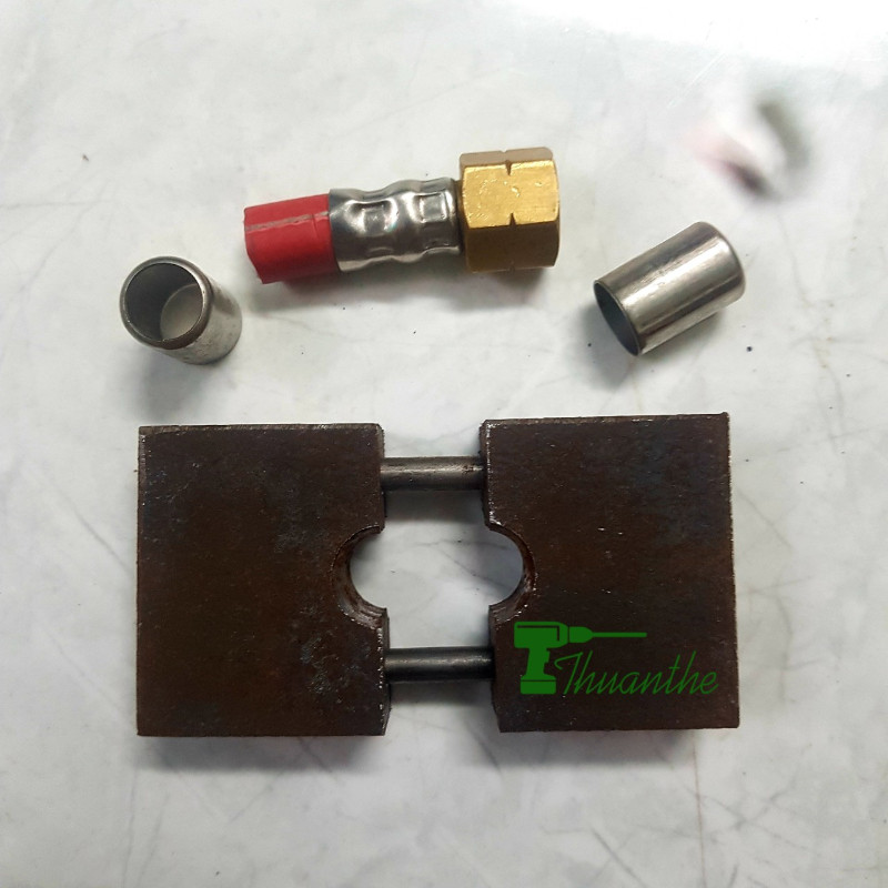 Bộ dụng cụ bấm đầu dây hàn gió đá, bấm đầu dây xịt rửa áp lực cao và 10 chén inox 15mm