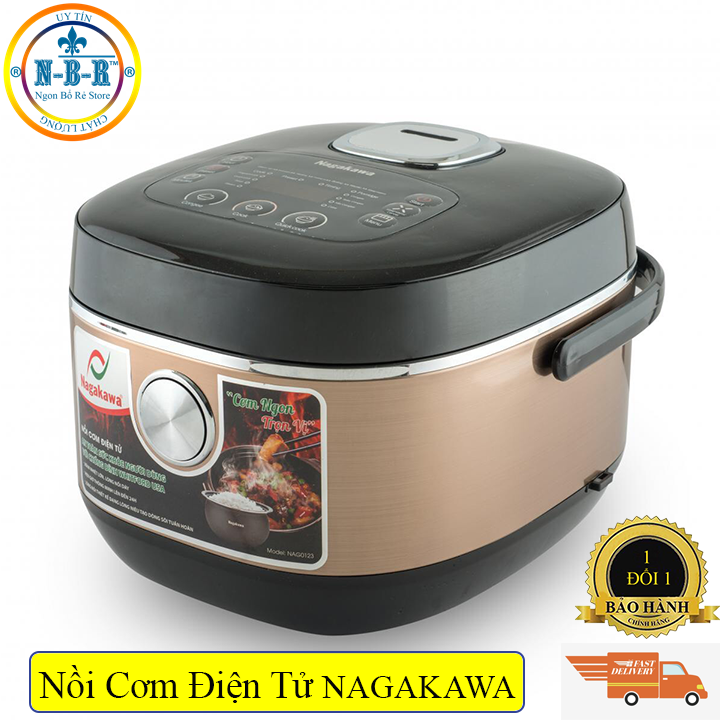 Nồi cơm điện tử Nagakawa nag-0123 1.5l lòng niêu mâm nhiệt cong phân phối bởi NBR bh 12 tháng, cam kết hàng đúng mô tả, chất lượng đảm bảo, an toàn cho người sử dụng