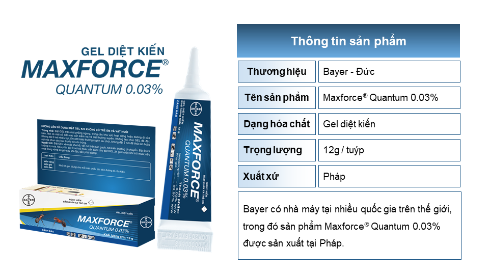 [HCM]Thuốc diệt kiến dạng gel Bayer Maxforce Quantum 12g