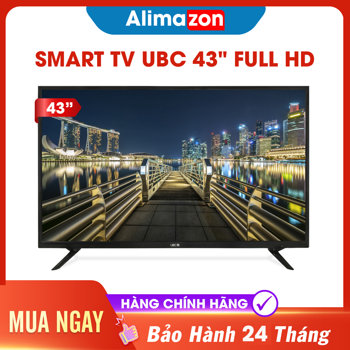 Smart tivi ubc full hd 43 inch android 8.0,model ub43s600 - bảo hành 2 năm tận nhà, tính năng bảo vệ trẻ em công nghệ dò kênh tự động free-to-air, hàng nguyên seal, tivi giá rẻ.