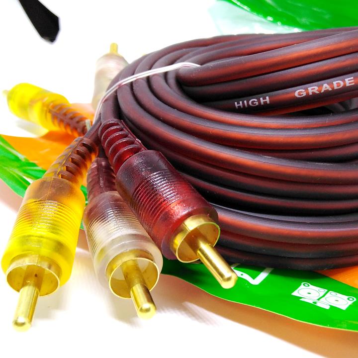 Cáp AV 3 ra 3 bông sen. Dây cáp AV 6 đầu bông sen cao cấp dài 3 mét có chống nhiễu