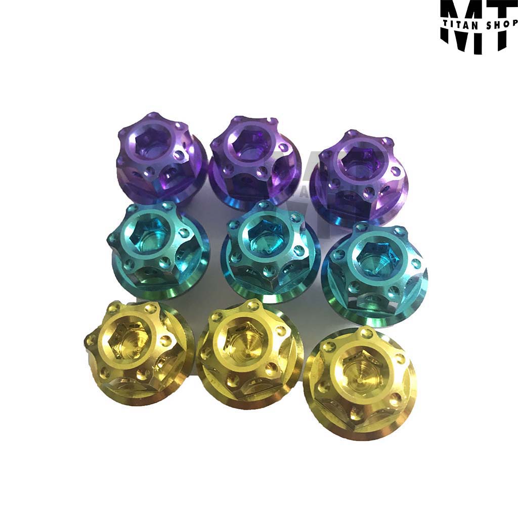 Ốc chân kiếng 10li10 titan gr5 probolt mẫu salaza đầu chấm ren thuận-nghịch cho các dòng xe