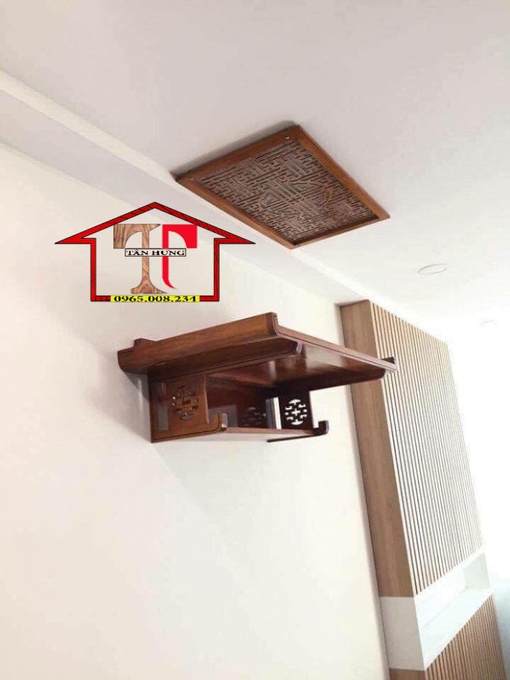 bàn thờ treo gỗ sồi kích thước 48x89 cm