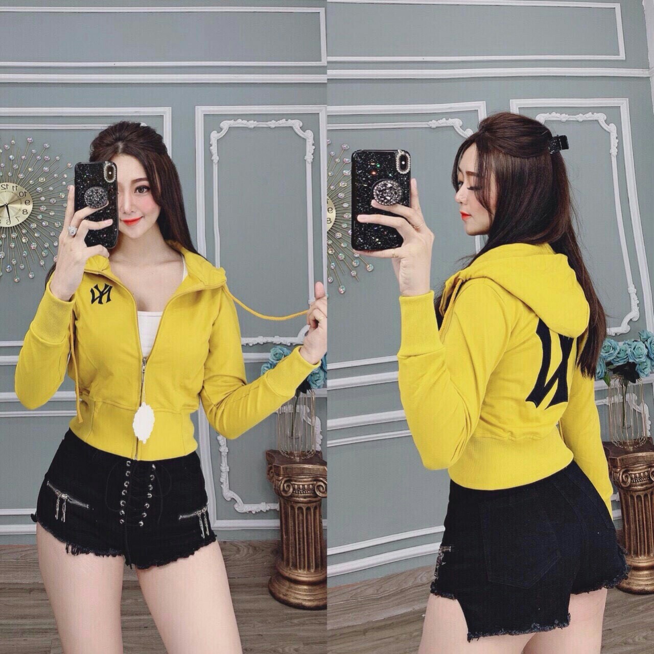 Áo khoác thêu logo ny chống nắng