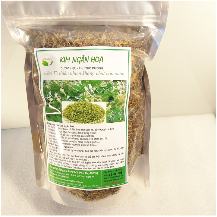 Kim ngân hoa - Túi 500gr Loại 1 - Hỗ trợ trị chứng  mẩn ngứa, lở loét, nám tàn nhang…