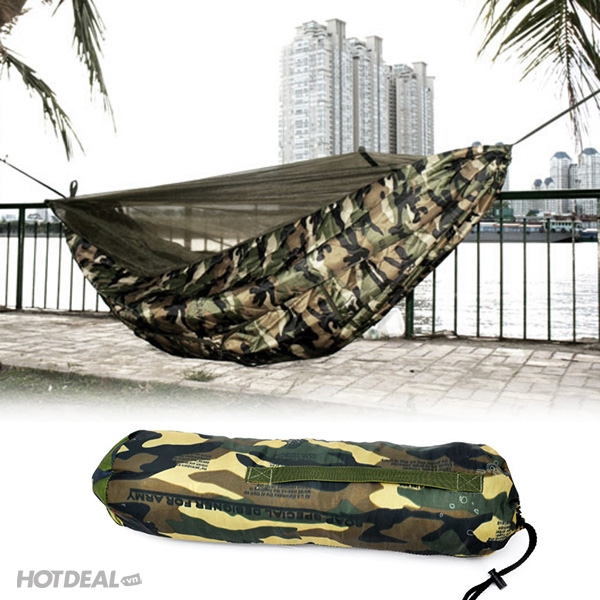 [SIZE LỚN] Võng dù rằn ri 2 lớp có mùng