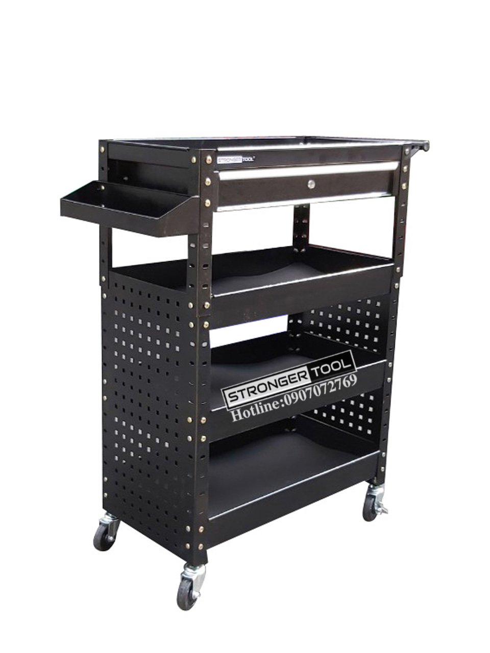 XE ĐẨY DỤNG CỤ 4 KHAY 1 NGĂN KÉO 2 TẤM HÔNG STRONGER TOOL