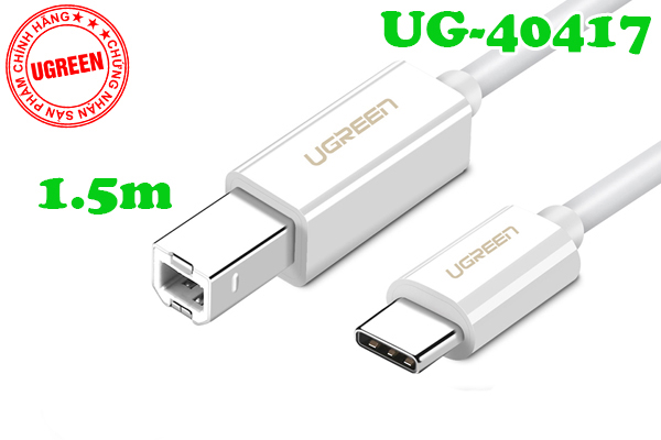 Cáp máy in usb type c dài 1.5m ugreen 40417 chính hãng