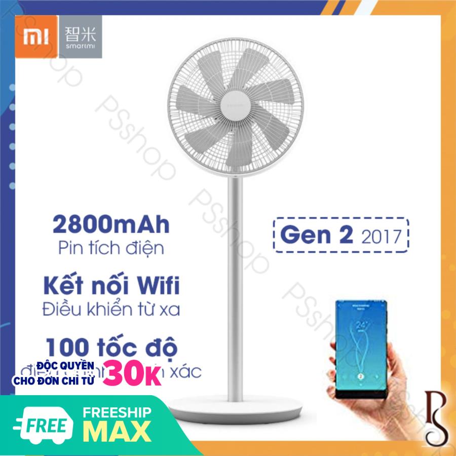 [Mã ELMAR31 Giảm 10%] Quạt cây thông minh Xiaomi Gen 2 có pin tích điện 2800mAh - Điều khiển qua app thông minh, độ ồn thấp, giúp không làm phiền giấc ngủ [ Bảo hành 6 tháng ]
