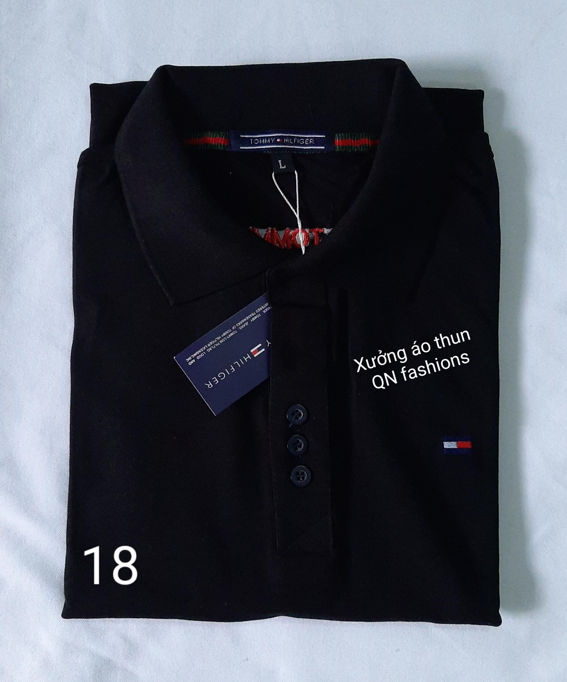 Áo thun Nam màu ĐEN vải cá sấu 4 chiều. Áo thun sx tại Xưởng