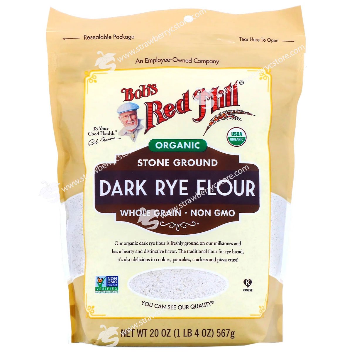Bột lúa mạch đen nguyên cám hữu cơ bob's red mill organic dark rye flour - usa