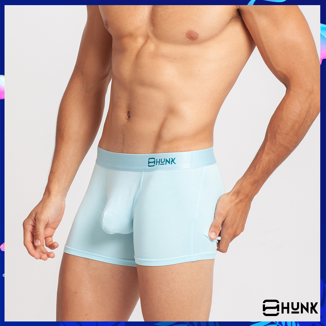 [Boxer Kangaroo dáng Classic] Quần boxer nam Hunk Classic - Bạc Hà - Thiết kế túi Kangaroo độc đáo mang lại cảm giác "Mặc mà như không" thoải mái, nam tính, gợi cảm, chất liệu Modal Lycra hút ẩm, mềm mịn