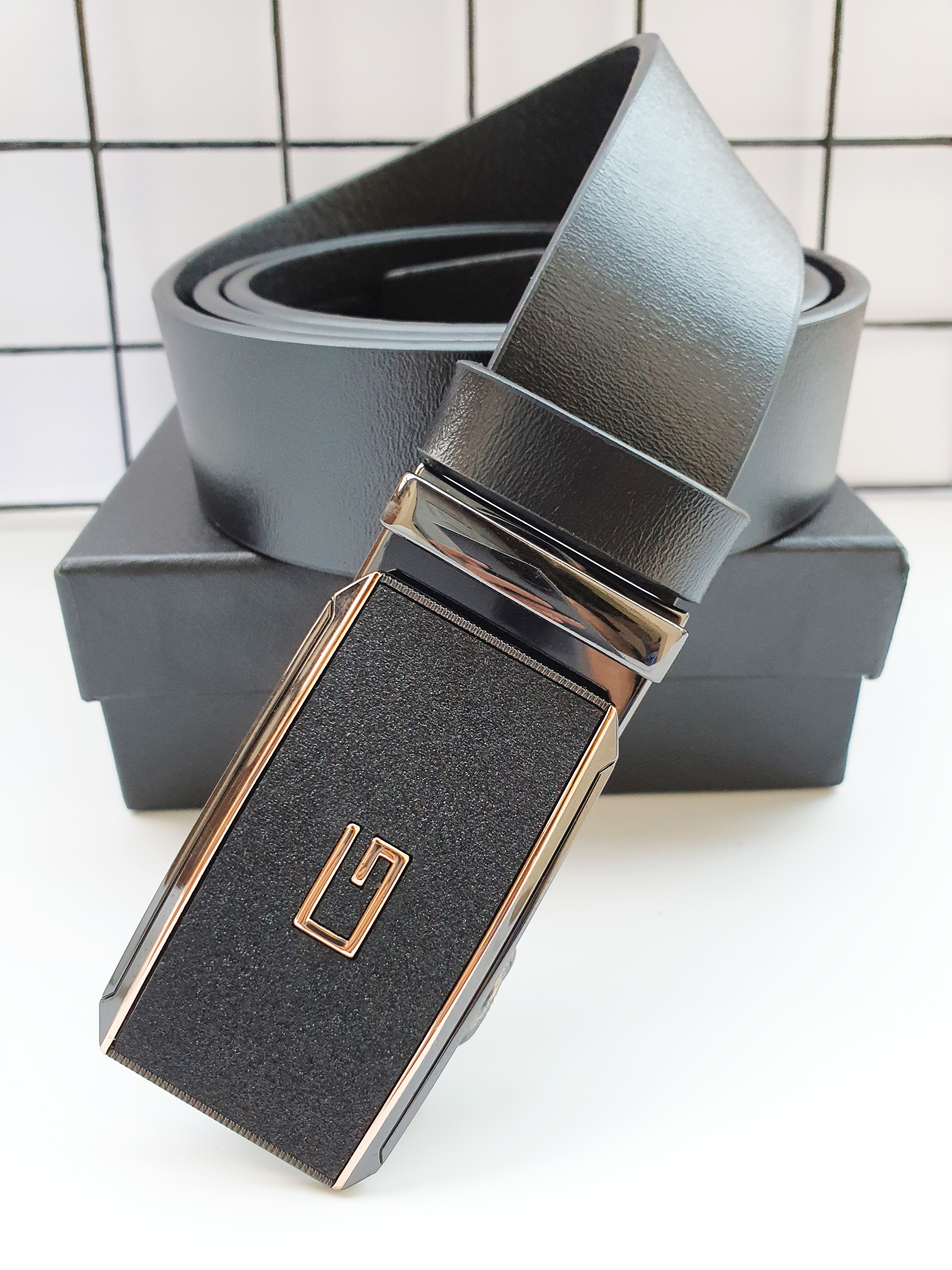 Thắt Lưng, Dây Lưng Da Bò Thật Mặt Phủ Nhũ Bóng Cao Cấp, Dây Nịt Lưng Da Bò Chuẩn Mặt Khóa Tự Động Siêu Đẹp