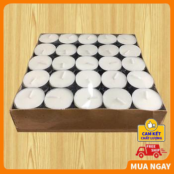 Nến đốt đèn tinh dầu tealight không mùi, không khói loại 1 -10 viên cháy đủ