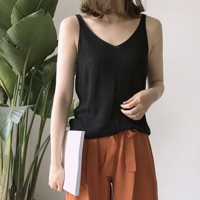 Áo kiểu nữ hai dây cổ tim thời trang