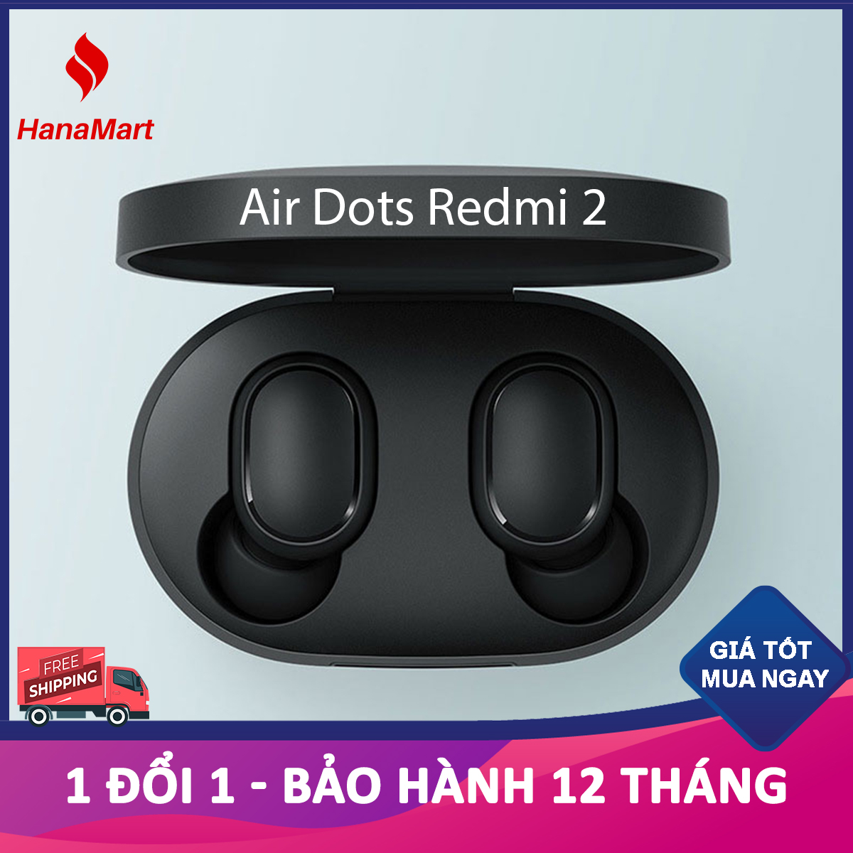 Tai Nghe Bluetooth không dây nhét tai AirDots Redmi 2 Âm thanh True Wireless Công Nghệ 5.0 Cảm Biến Tự Động Kết Nối - Mã giảm giá TWSE04LS- HanaMart