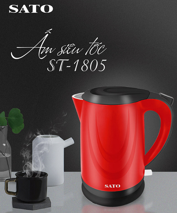 Ấm siêu tốc vỏ nhựa sato st-1805