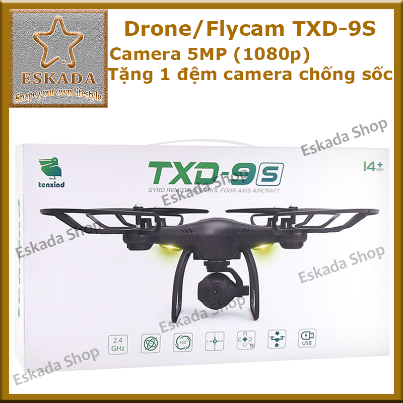 Flycam / Drone / Máy bay điều khiển từ xa TXD-9S, tặng đế chống sốc camera