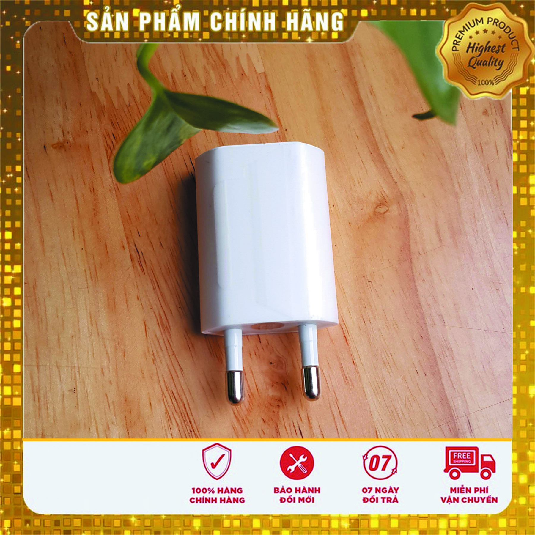 Củ sạc iphone zin chính hãng bóc máy dẹt 5w