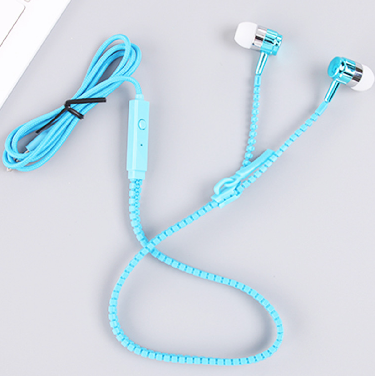 Tai nghe dây khóa kéo có microphone để nghe gọi, ghi âm màu ngẫu nhiên