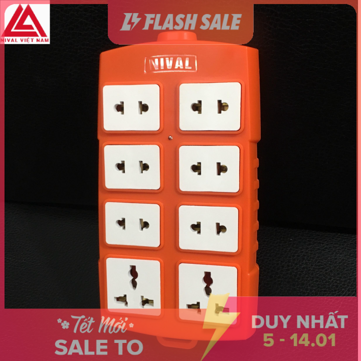 Ổ cắm điện nival 8ổ chịu tải cao 6000w bach hoa truc