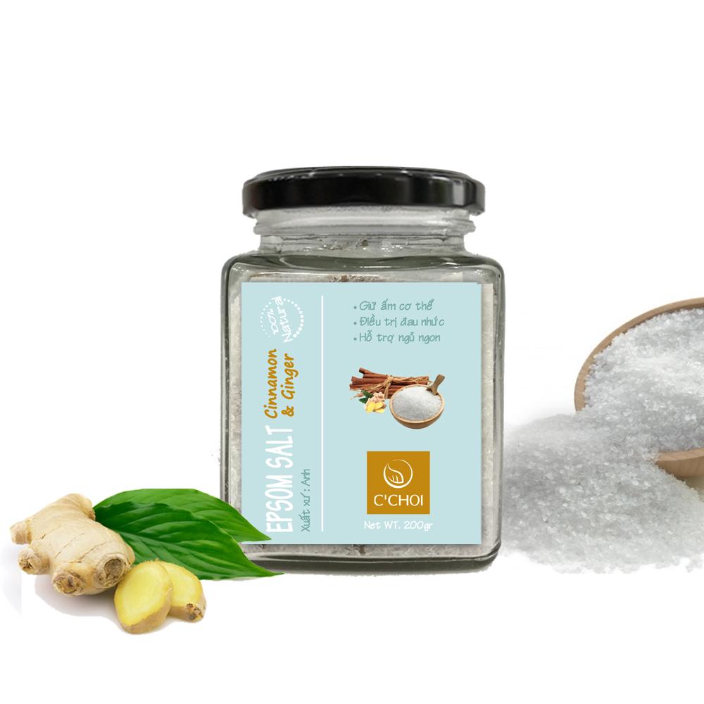 [HCM]Epsom Salt Cinnamon & Ginger - Muối Epsom Ướp Tinh Dầu Quế Gừng