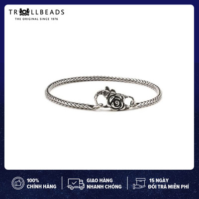 TROLLBEADS Lắc tay trang sức bạc cao cấp với khoá Rose Lock-TAGBO-01314