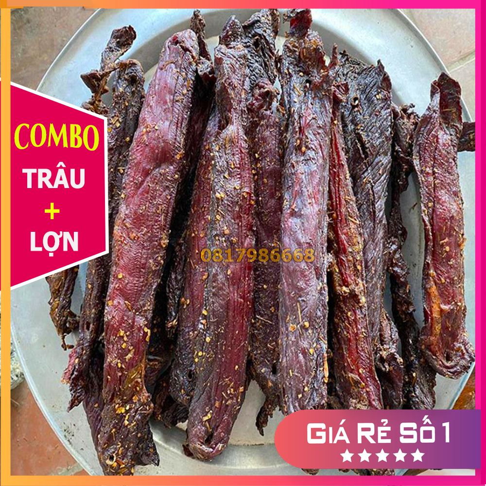 SIÊU RẺ: 200G thịt trâu gác bếp + 200G thịt heo gác bếp chuẩn vị Tây Bắc  (TẶNG CHẨM CHÉO)