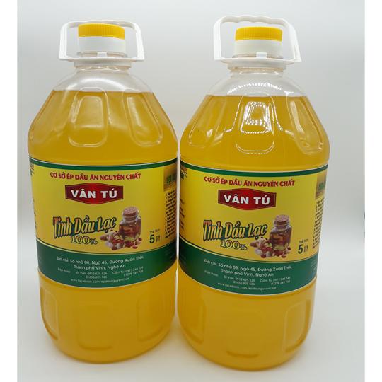 5lit DẦU LẠC SEN NGHỆ AN (dầu đậu phộng) ÉP LẠNH, THÔ, NGUYÊN CHẤT, KHÔNG TINH LUYỆN