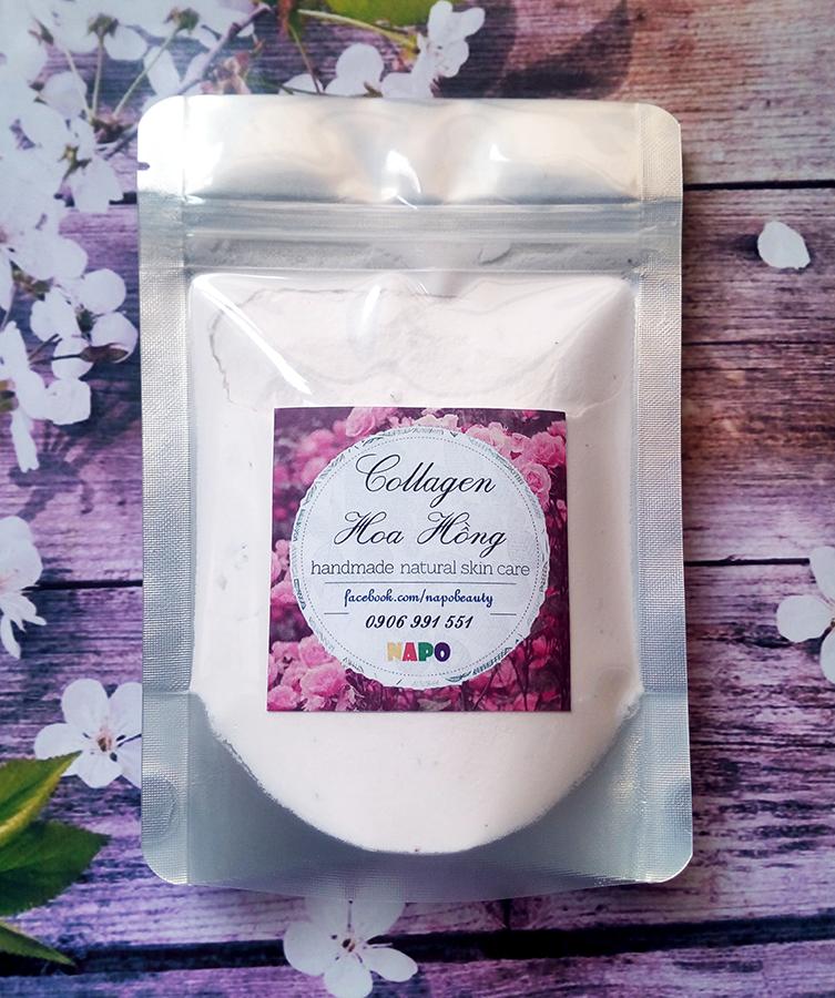 [HCM]Bột Mặt Nạ Collagen Hoa Hồng - Dưỡng da Chống lão hóa