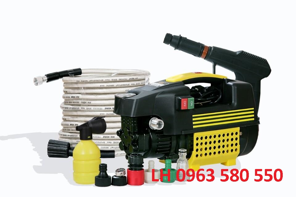 Máy rửa xe ap nước xịt mạnh .máy có chế độ tự động ngắt mở khi ko bóp cò.tặng bình bọt