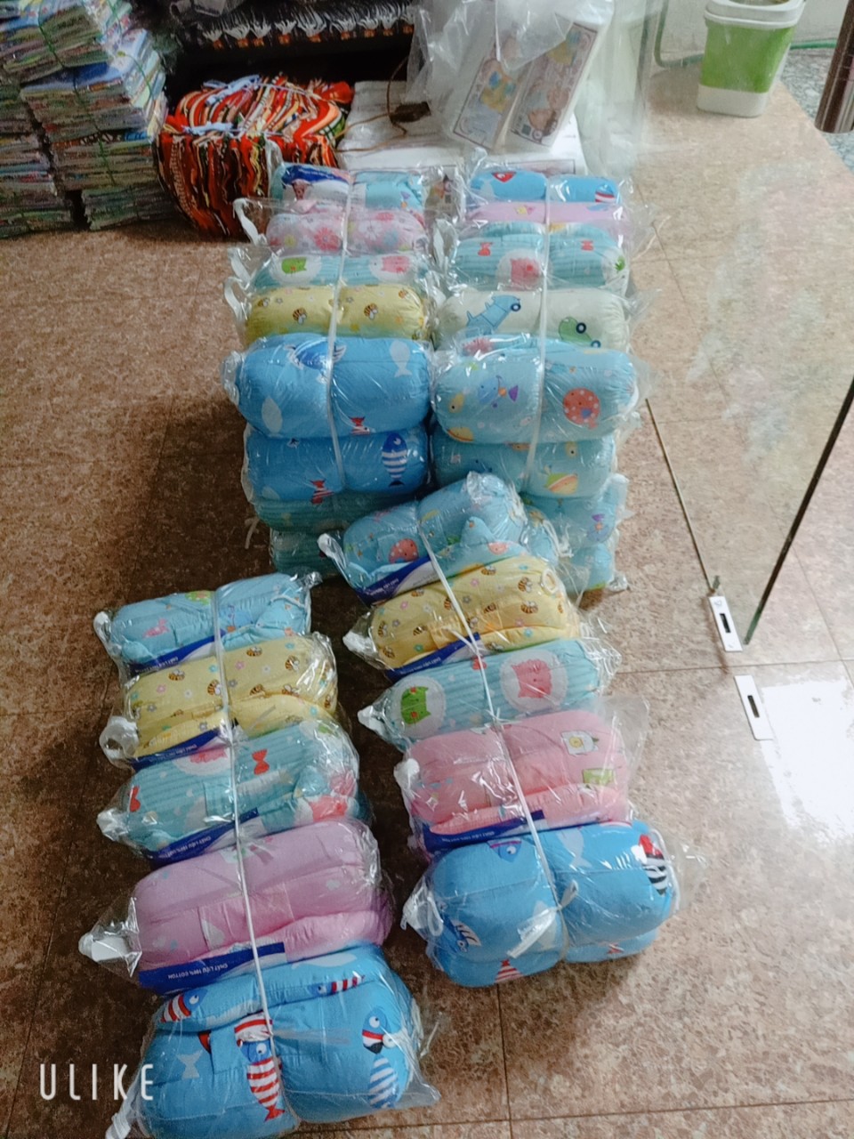 Bộ gối chặn bông vải xô nhiều màu dễ thương cho bé