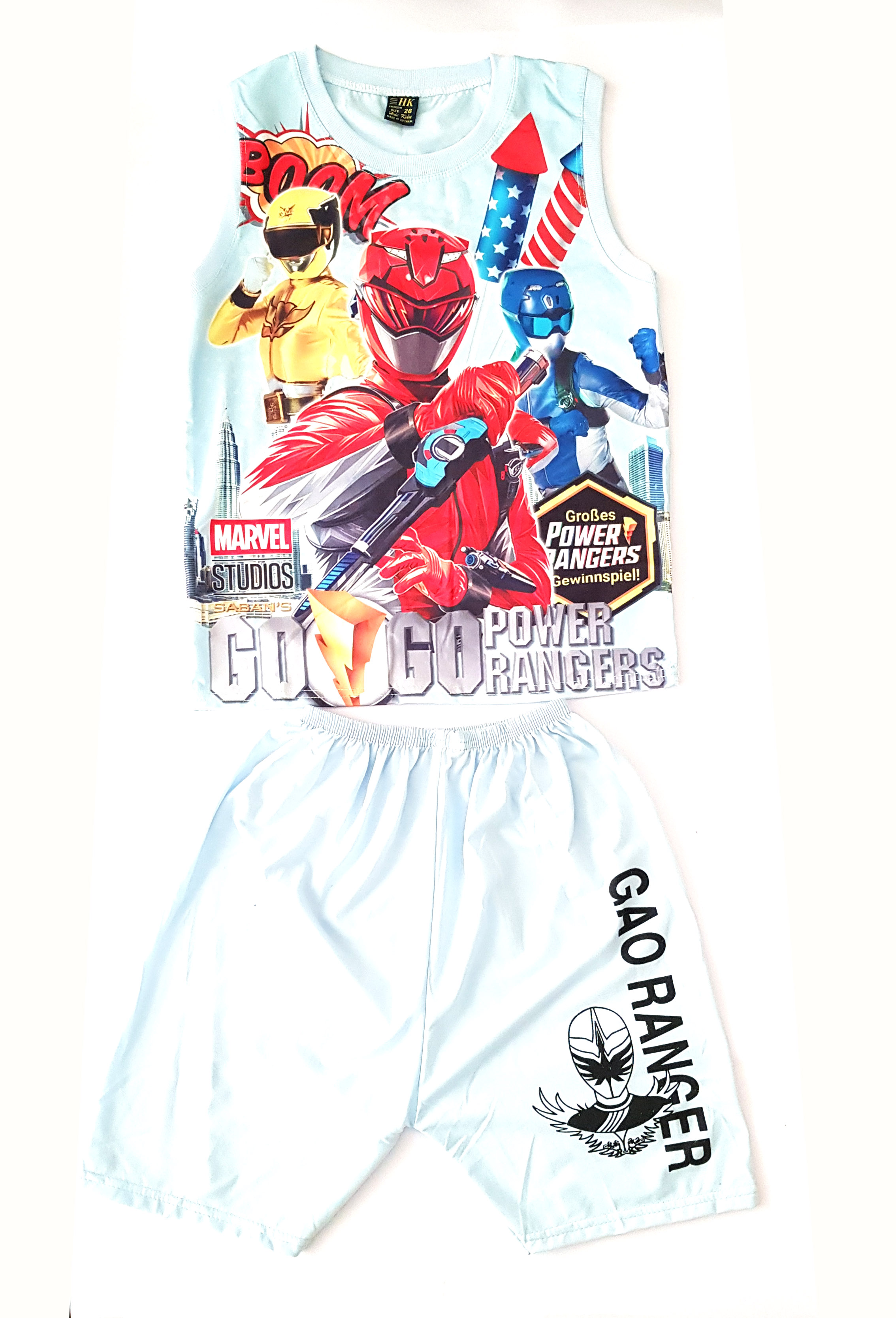 Đồ bộ sát nách size lớn in hình siêu nhân 3D cao cấp chất vải cotton mềm mịn cho bé trai từ 16 đến 26kg