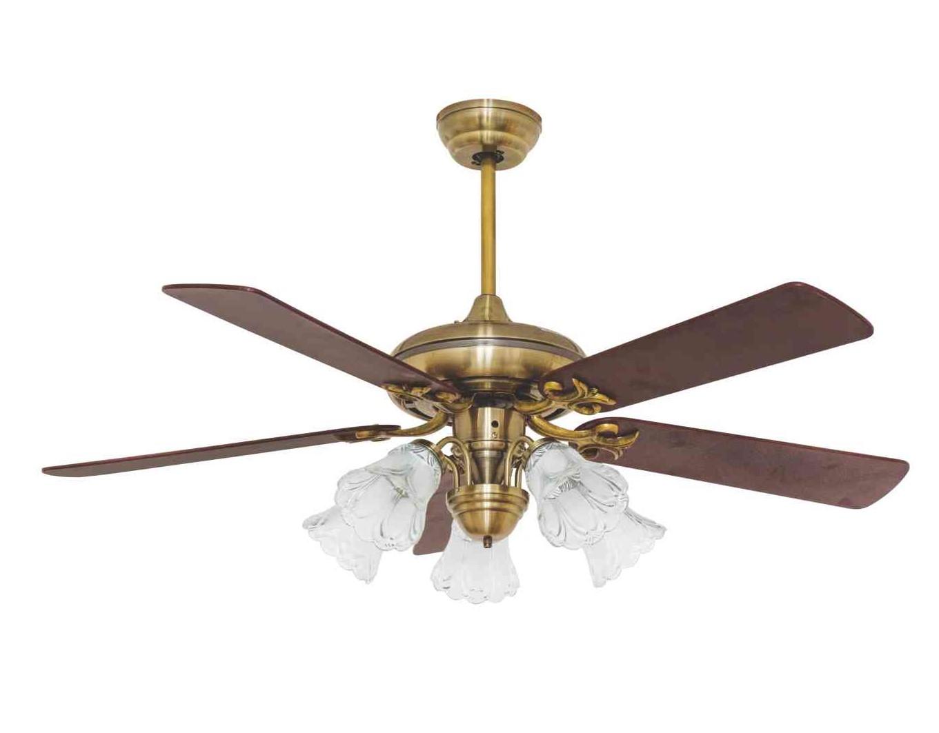 Quạt trần đèn chùm, cánh gỗ kim thuận phong m882