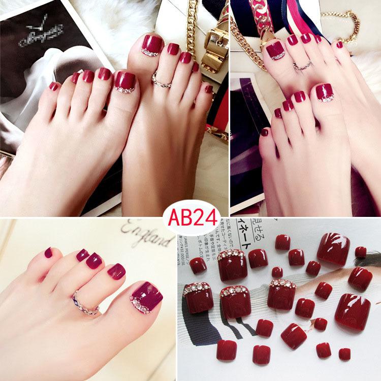[HCM]bộ 24 móng chân giả đinh đá