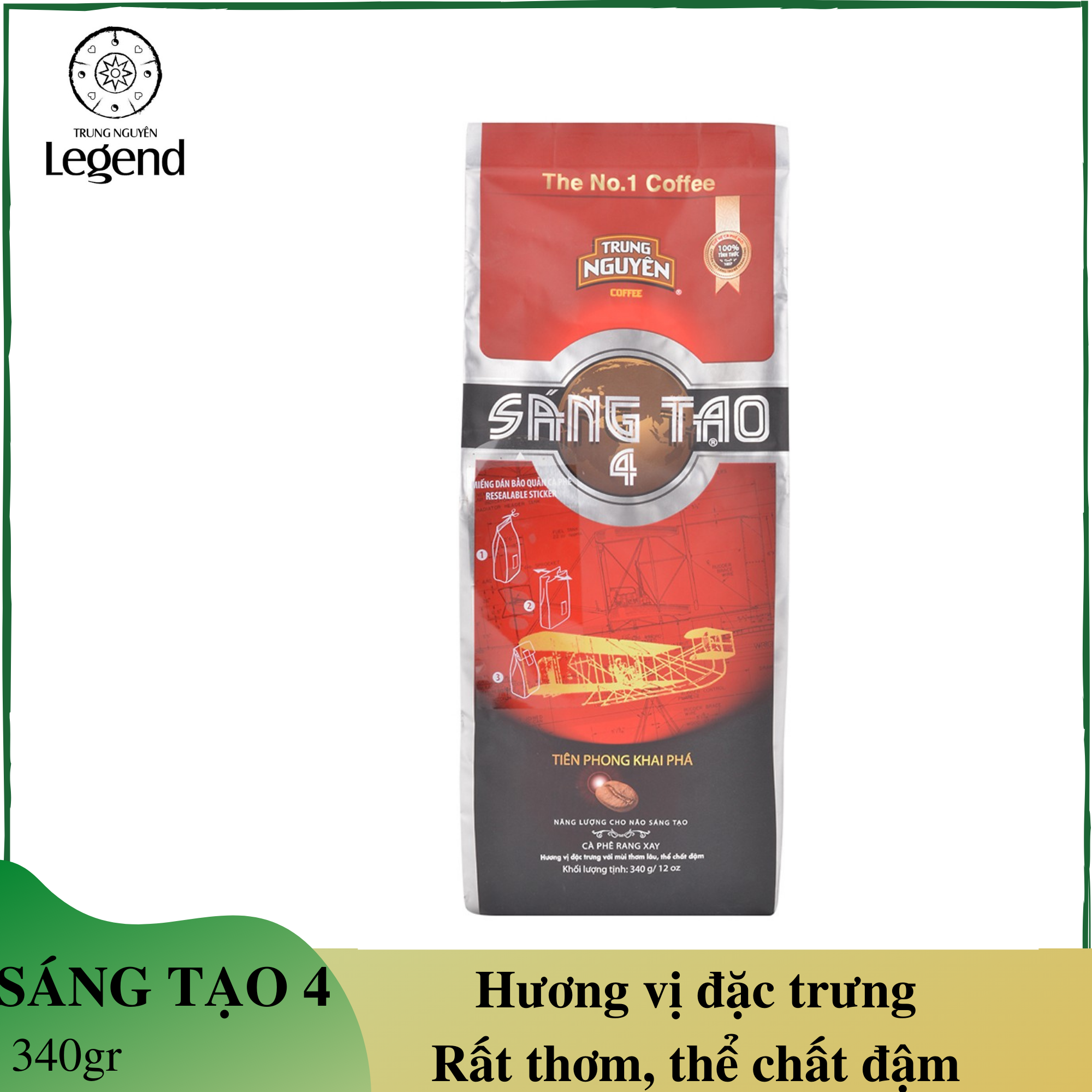 Cà phê Sáng tạo 4 Trung Nguyên - Cà phê pha phin - Gói 340gr