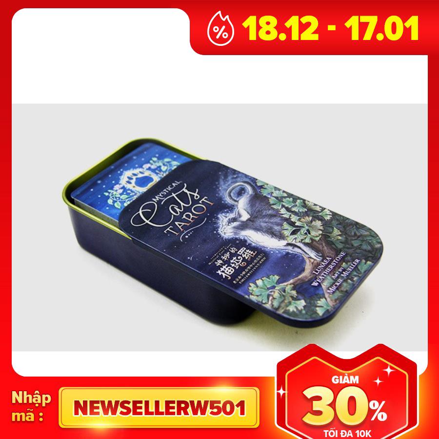 Bộ Bài Bói Mystical Cats Tarot Hộp Sắt L17