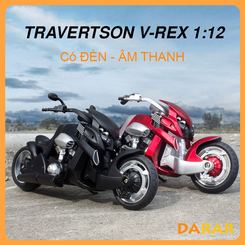 XE MÔ HÌNH MOTO Khủng Long TRAVERTSON V-REX | HUAYI MODEL tỷ lệ 1:12