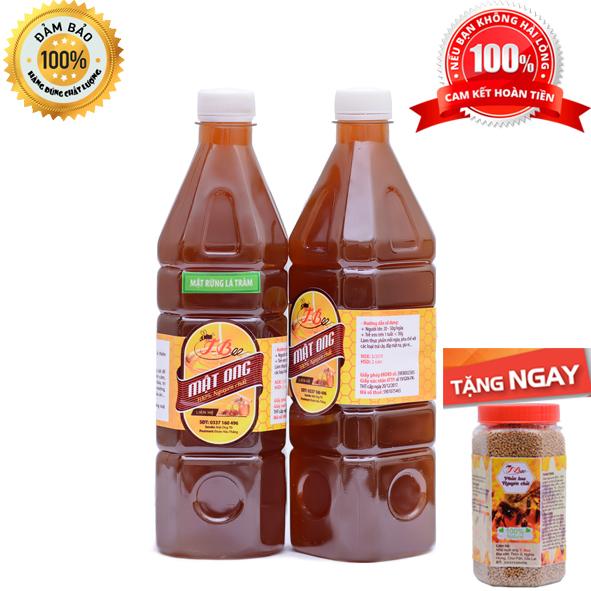 2Lít Mật Ong Nguyên Chất rừng tràm ( tặng kèm 500g Phấn hoa T-bee)