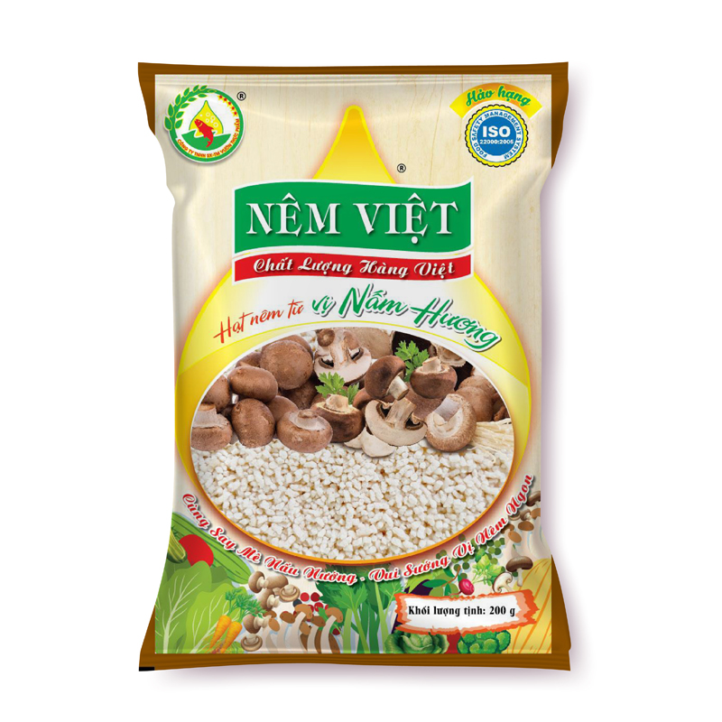 Gói 200gr hạt nêm từ nấm hương - Nấu lẩu chay mặn đậm đà vị nấm gia vị bán chạy
