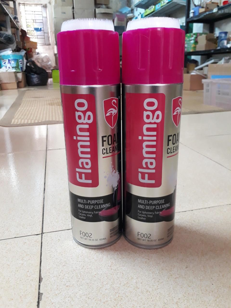 02 Chai xịt bọt Flamingo F002 vệ sinh da làm sạch ghế da , nội thất ô tô - Làm sạch ghế da, nỉ, taplo.