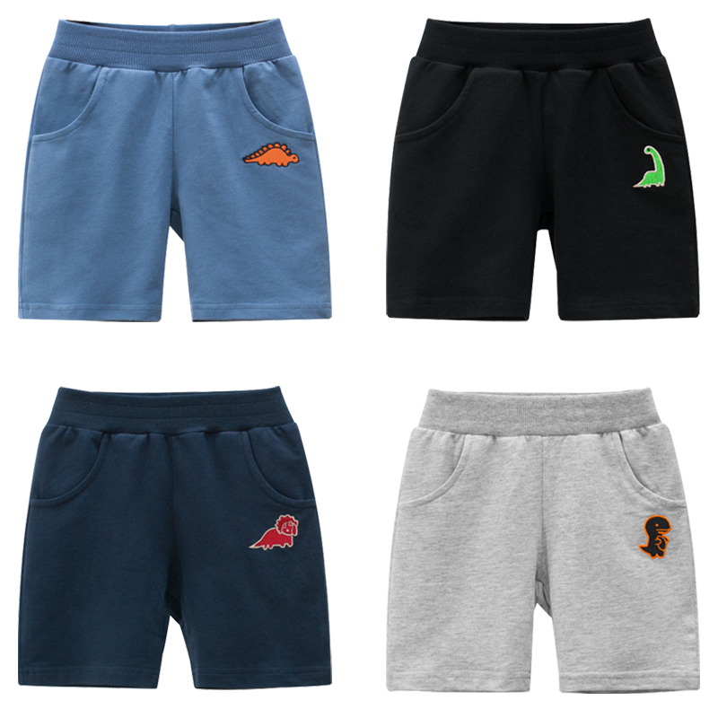 [HCM]Quần short bé trai TrueKids quần bé trai họa tiết thêu khủng long 4 màu Vải Mát