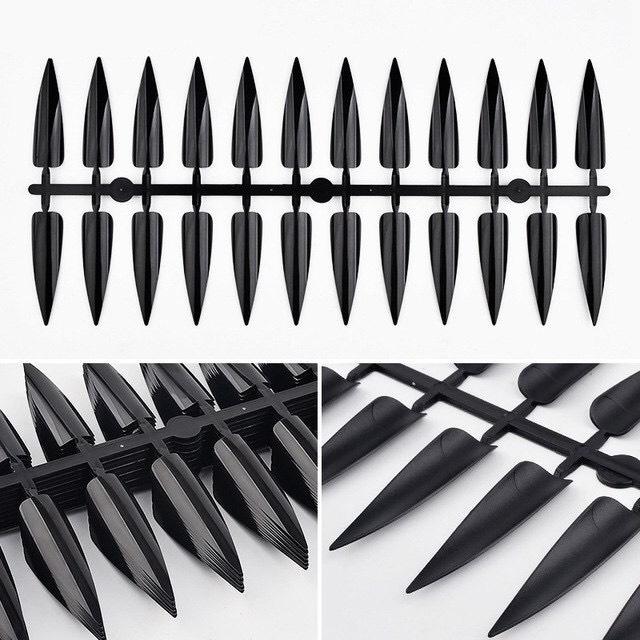 24 Móng tay giả trang trí móng (loại dài - đầu nhọn) chuyên dụng design cho nail salon (24 móng/vỉ)