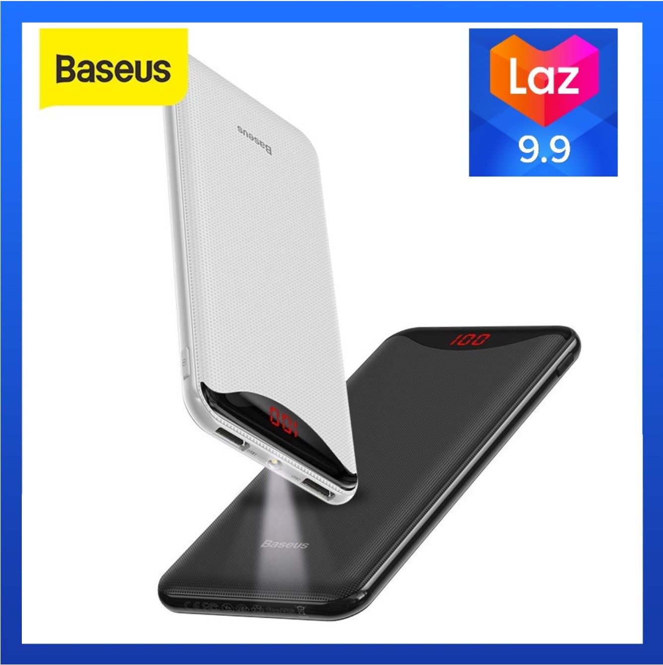 Pin sạc dự phòng Baseus 10000mAh Siêu mỏng Có màn hình LED báo hiệu tình trạng pin Sạc nhanh 2 cổng USB Thích hợp cho mọi thiết bị di động- ttshop247